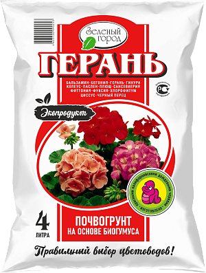 БиоТек Почвогрунт на основе биогумуса Герань