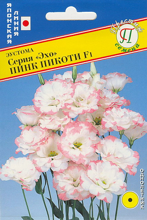 Семена Эустома Эхо пинк пикоти F1.
Эустома серии «Эхо» - это первая в мире серия с крупным махровым цветком раннего цветения. Высота растения 70 см, цветок диаметром 6-7 см, прекрасно смотрится в срезке.