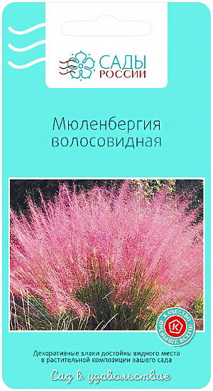 Семена Мюленбергия волосовидная.
Экзотический злак с пурпурно-розовым облаком похожих на распущенные волосы соцветий. Стройный зелёный стебель, игольчатые глянцевые листья. Максимальная декоративность с конца лета до морозов, когда в саду уже мало цветов.