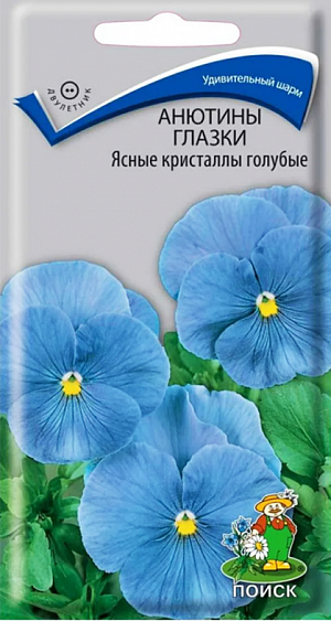 <div>
 Семена Виола Ясные кристаллы голубые.
</div>
<p>
 Сорт модной расцветки из группы Ясные кристаллы. Растение с быстрым ростом, красиво и обильно облиственное, с крупными цветами чистой равномерной окраски без пятен, высотой 15 см. Зимостойкое. Используют для клумб и бордюров, в цветники - группами.<br>
 <br>
</p>
<p>
 <b>Агротехника.</b> Растение отличается обильным цветением и морозостойкостью. Предпочитает солнечные места (но хорошо растет и в полутени), рыхлые, плодородные почвы. Размножают посевом семян в июле на разводочные гряды. Семена слегка присыпают землей. При температуре почвы +18 °С всходы появляются на 10-15 день. Сеянцы пикируют в фазе 1-2-й пары настоящих листьев. В конце августа - начале сентября рассаду высаживают на постоянное место, выдерживая расстояние между растениями 15-20 см.
</p>
 <br>