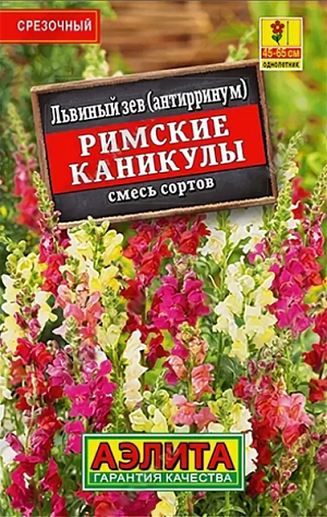 Семена Львиный зев "Римские каникулы".<br>
Высокорослая смесь популярного летника с крупными ароматными цветками. Растения пышно цветут на протяжении всего сезона. Станут украшением клумб, рабаток и цветников. Отлично подходят для срезки.