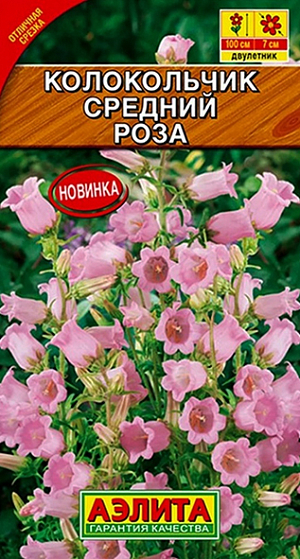Семена Колокольчик Роза. Впечатляющее растение с пышным и продолжительным цветением. Крупные, эффектные цветки диаметром 6-7 см. собраны в мощные пирамидальные соцветия длиной до 100 см. Растения свето- и влаголюбивые (но без застоя воды в почве), холодостойкие. В первый год образуют розетки листьев, цветут на второй год. Используются в цветниках, прекрасно подходят для срезки.<br>
 <br>
 Посев в апреле-мае в открытый грунт, или в марте – на рассаду. Семена распределяют по поверхности слегка увлажненной и уплотненной почвы, не заделывая их. При температуре 18-20оС всходы появляются через 2-3 недели. В фазе 1-2 настоящих листочков сеянцы пикируют. В открытый грунт рассаду высаживают в мае, выдерживая расстояние между растениями 30-40 см. При выращивании рассадой колокольчик зацветает в год посева, после цветения отцветшие побеги удаляют.<br>