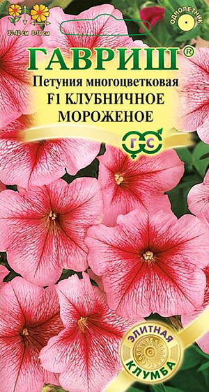Семена Петуния Клубничное Мороженое многоцветковая F1.
Одна из самых рано и обильно цветущих петуний. Благодаря плотным лепесткам, цветки не повреждаются дождями и ветром и растения выглядят опрятно на протяжении всего лета.
Формирует компактный куст высотой 25-30 см и диаметром 30-35 см. Цветки бледно-красные с выразительным ярко-красным жилкованием, диаметром 6-7 см. Посев проводят с февраля по март. При зимнем посеве всходам необходима подсветка. Всходы появляются через 7-12 дней. На постоянное место высаживают, когда минует опасность заморозков. Цветет с конца мая весь сезон. Светолюбива и достаточно засухоустойчива. Предпочитает легкие, плодородные, хорошо дренированные почвы. Украсит клумбы, вазоны, балконные ящики, подоконники, низкорослые бордюры. Рекомендуется для профессионального озеленения и выращивания на продажу.