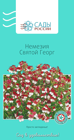 Немезия Святой Георг

Просто загляденье! Аккуратные компактные куполообразные кустики с обилием эффектных цветов комбинированной двуцветной окраски лепестков — алой и белой. Она необыкновенно красива и привлекательна в бордюрах, пятнами на газонах, в горшках и садовых корзинах. Цветет очень обильно. Для посева подойдет любой универсальный грунт с песком. В открытый грунт рассаду пересаживают вместе с земляным комом в увлажненную почву после того, как минует угроза возвратных заморозков. Холодостойка.