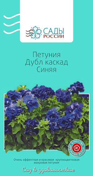 Петуния Дубл каскад Синяя

Растения компактные с хорошей ветвистостью и шикарными гвоздиковидными крупными и ароматными цветками 10–13 см в диаметре. Теплолюбива. Рассаду высаживают в грунт после того, как минует угроза возвратных заморозков.
