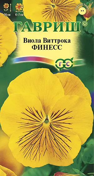 <div>
 Семена Виола Финесс.
</div>
 <article>
<p>
 Неприхотливое двулетнее растение из семейства Фиалковые высотой до 20 см. Цветет обильно и продолжительно с мая по сентябрь. Цветки крупные, до 6-7 см. в диаметре, золотисто-желтые со штрихами.
</p>
<p>
 <br>
</p>
<p>
  Влаголюбива, холодостойка, хорошо растет на солнце и в полутени. Для получения растений, цветущих в год посева, семена высевают на рассаду в феврале-марте. Всходы появляются через 5-7 дней. В открытый грунт рассаду высаживают в конце апреля-начале мая на расстоянии 10-15 см. Растения хорошо переносят пересадку в цветущем состоянии. При посеве в открытый грунт в июне-июле, цветение наступает во второй год. Используют для посадки на клумбы, рабатки, в балконные ящики и садовые вазы.
</p>
 </article>