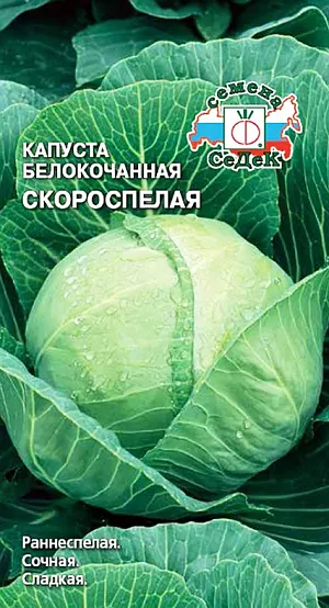 Семена Капуста белокочанная Скороспелка