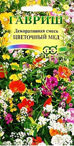 Семена Декоративная смесь Цветочный мед из каталога Смесь Сладость знакомых цветочных ароматов! Шлейф тонкого парфюма в море цветочных запахов! Радость, комфорт и наслаждение! Все это дарит смесь однолетних растений «Цветочный мед». Предназначена для создания уютных уголков «сада ароматов». Сорта левкоя, маттиолы, лобулярии, хеспериса, срезочного душистого горошка и резеды и др. обильно и дружно цветут до осенних холодов. Растения светолюбивые, предпочитают плодородные, дренированные, умеренно влажные почвы. На рассаду высевается в апреле, высаживается в открытый грунт после всех заморозков. В открытый грунт семена высевают в апреле-начале мая. Цветущие растения очень душисты, декоративны и эффектны в течение всего сезона.