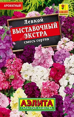 Левкой Выставочный экстра из каталога Левкой Семена Левкой Выставочный экстра, смесь сортов.<br>
<br>
Компактный сорт популярного ароматного летника. Кусты крепкие, с множеством цветоносов. Часть растений будет с простыми цветками. Для бордюров и цветников.<br>