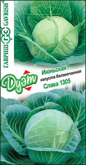 Семена Капуста белокочанная Июньская + Слава1305 серия Дуэт