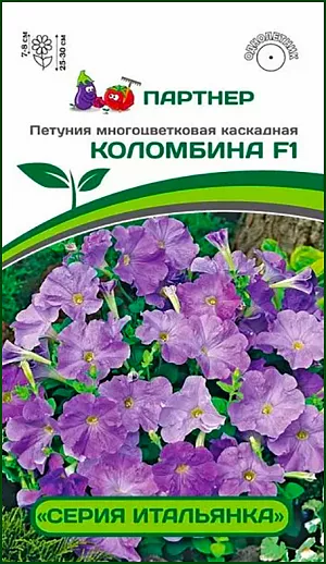 Семена Петуния Коломбина F1. Экстремально выносливый гибрид, совершенно новый тип петунии - результат многолетней селекционной работы. Отличается чрезвычайной выносливостью и способностью адаптироваться к широкому диапазону температур от минус 5°С до плюс 40°С. При минусовых температурах растение не гибнет, а лишь замедляет свой рост. Благодаря удивительному ветвлению, побеги не оголяются, они стремятся вверх и в стороны, поэтому цветки равномерно распределяются по всему кусту, образуя пышные, красивые гирлянды. Данная группа выделяется достаточно «упитанными», но очень гибкими побегами. Растения непрерывно цветут с ранней весны до поздней осени, благодаря гену мужской стерильности. «Итальянка» достойна того, чтобы попробовать ее в своих идеях в саду, на балконе, а также в озеленении и ландшафтном оформлении. «Любовь» на долгие годы гарантируем! Сила и энергия гибрида позволяет растениям быть высокоустойчивыми к серой гнили (Botrytis). Ширина куста 60 см, высота растения 25-30 см, диаметр цветка 7-8 см.<br>
 <br>
 Практический совет:<br>
 -перед посевом необходимо провести обеззараживание почвы<br>
-гранулы располагайте по поверхности слегка увлажненной почвы, накройте стеклом или пленкой и содержите посевы при температуре не ниже + 25 градусов до момента прорастания. Следите за влажностью посевов и их проветриванием.