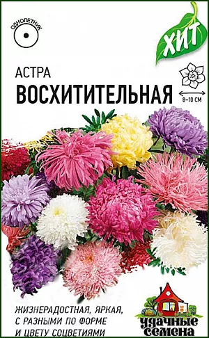 Семена Астра Восхитительная из каталога Астра Семена Астра Восхитительная.
Смесь однолетних астр высотой до 70 см с пушистыми соцветиями диаметром до 10 см.
Отличается крепкими стеблями и обильным продолжительным цветением.
Для выращивания подходят хорошо освещенные участки с плодородной суглинистой или супесчаной почвой.
Астры обладают высокой холодостойкостью – хорошо переносят заморозки до -3-(-4)°C.
Выращивают, чаще всего, рассадным способом. Семена высевают в марте-апреле, пикируют с развитием первой пары настоящих листочков по схеме 5х5 см, в открытый грунт рассаду высаживают с середины мая до начала июня. Возможен подзимний посев астр: в конце октября на глубину 5-8 см.
Сверху посевы мульчируют торфом или опилками на высоту 3-5 см. Весной (в конце марта-начале апреля) посевы раскрывают.
Появившиеся в конце апреля всходы будут закаленными, а выросшие растения сильными, устойчивыми к заморозкам и обильно цвести.
Используются для получения срезки и оформления участка.