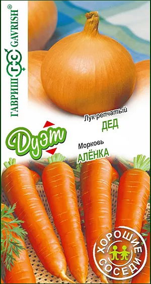 Семена Лук репчатый Дед + Морковь Аленка серия Дуэт