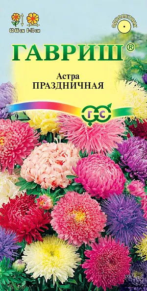 Семена Астра Праздничная смесь из каталога Астра Семена Астра Праздничная смесь.
Однолетнее растение высотой 50-60 см. Соцветия разнообразной окраски, плоскоокруглые, диаметром 6 см.
На растении до 30 соцветий. Для выращивания подходят хорошо освещенные участки с плодородной суглинистой или супесчаной почвой.
Астры обладают высокой холодостойкостью: хорошо переносят заморозки до -3 -4 С. Выращивают, чаще всего, рассадным способом.
Семена высевают в марте-апреле, пикируют с развитием первой пары настоящих листочков по схеме 5х5 см, в открытый грунт рассаду высаживают с середины мая до начала июня. Возможен подзимний посев астр на глубину 5-8 см с последующим мульчированием торфом или опилками.
Используют для оформления цветников, клумб, рабаток и на срезку.