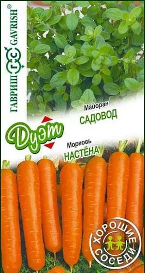 Семена Морковь Настена + Майоран Садовод серия Дуэт