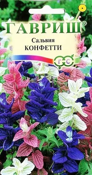 Сальвия Конфетти из каталога Сальвия Семена Сальвия Конфетти.
Привлекательная срезочная смесь для ярких букетов и цветочных композиций. Растения однолетние, высотой 70-75 см, привлекательны благодаря розовым, белым, сине-фиолетовым прицветным листьям, собранным в длинные (18-30 см), простые соцветия. Растения декоративны уже через месяц после посева. Цветут с середины июня до поздней осени, сохраняя свою декоративность. Плодоносит обильно, часто дает самосев. Предпочитает солнечные места и почвы без избытка органических удобрений. Посев производят в марте в рассадные ящики на глубину 0,5-0,8 см. Всходы появляются через 7-14 дней, после чего саженцы пикируют. В грунт рассаду высаживают, когда минует угроза весенних заморозков (25 мая - 15 июня).
Расстояние между растениями 30-35 см. Сорт интересен для создания пейзажных композиций, клумб и миксбордеров.