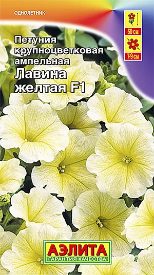 Семена Петуния Лавина желтая ампельная F1.
<p align="justify">
 <b>Уникальная по окраске ампельная петуния</b>. В молодом возрасте растения прямостоячие. С возрастом побеги свешиваются и образуют каскады до 60 см длиной, усыпанные крупными цветками диаметром 7-9 см. Гибрид неотразим в висячих корзинках, балконных ящиках, высоких контейнерах.<br>
</p>
<p align="justify">
  Семена в гранулах! Гранулы располагают на поверхности почвы, не заделывая их, хорошо увлажняют из распылителя. При попадании влаги на гранулу оболочка должна раствориться. Посевы накрывают стеклом для сохранения постоянной влажности до полных всходов. Февральским посевам требуется дополнительная подсветка. Сеянцы пикируют в фазе одного-двух настоящих листьев. В фазе пяти-шести листьев проводят формирующую прищипку. Рассаду высаживают в открытый грунт, когда минует угроза заморозков.<br>
</p>
 <br>
 <br>
 <br>
 <br>
 <br>