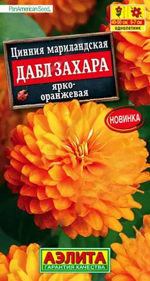 Семена Цинния Дабл Захара ярко-оранжевая из каталога Цинния 100% махровая! Роскошная цинния от американской компании PanAmerican Seed. Компактное растение, высотой 40-50 см., дает ошеломляющее количество ярких полностью махровых цветов диаметром 6-7 см. Соцветия долго сохраняют декоративность на растении, не боятся любых погодных условий. Серия цинний Дабл Захара рекомендуется для выращивания в клумбах, рабатках, в контейнерах и кашпо.<br>
<br>
Циннии – растения теплолюбивые, быстрорастущие, относительно засухоустойчивые. Предпочитают солнечные участки с дренированными почвами среднего плодородия, нейтральной кислотности. В южных регионах возможен безрассадный способ выращивания.<br>