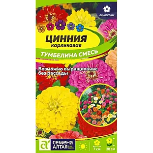 Семена Цинния карликоваяТумбелина смесь Семена Цинния карликоваяТумбелина смесь