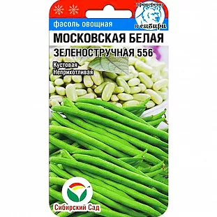 Семена Фасоль Московская белая зеленостручковая Семена Фасоль Московская белая зеленостручковая