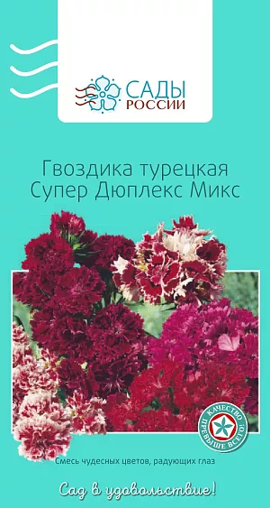 Гвоздика турецкая Супер дюплекс микс

Все разнообразие красного, розового, белого, а также двухцветные окраски. Очень плотные соцветия с махровыми и полумахровыми цветками. Хорошо подходит для букетов. За пару недель до посева землю следует перекопать на глубину 20–25 см, полить, накрыть полиэтиленовой пленкой и снять ее непосредственно перед посевом. Цветение на 2-й год. Холодо- и морозостойка. Осенью сеют сухие семена без полива в сухой грунт.