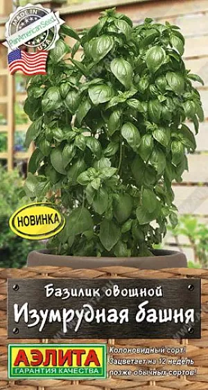 Семена Базилик овощной Изумрудная башня