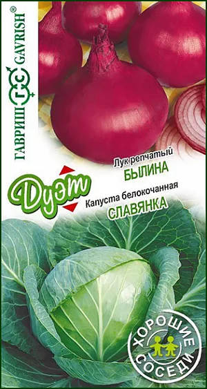 Семена Капуста белокочанная Славянка + Лук репчатый Былина серия Дуэт